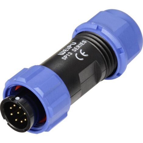 connecteur de cable mâle, droit 9 pôles 3 A 125 V/AC IP68 Weipu SP1310 / P 9 II