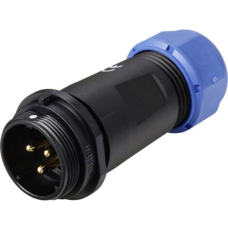 Connecteur de câble mâle, droit In Line 3 pôles 30 A 500 V/AC IP68 Weipu SP2111 / P 3 I D24324