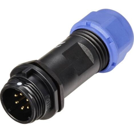 Connecteur de câble mâle, droit In Line 6 pôles 5 A 125 V/AC IP68 Weipu SP1311 / P 6 II D23461