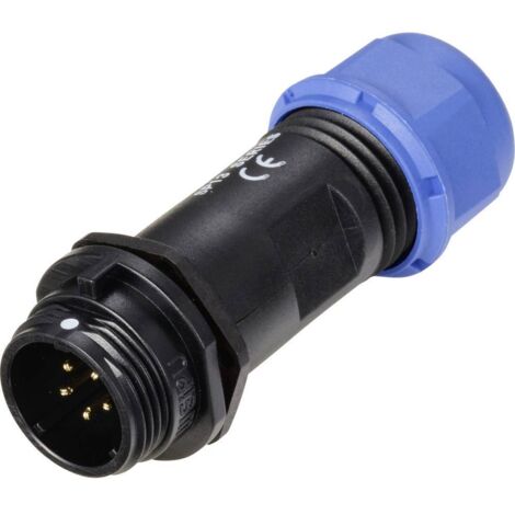 Connecteur de câble mâle, droit In Line pôles 5 A 180 V/AC IP68 Weipu SP1311 / P 5 II D23414