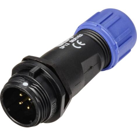 Connecteur de câble mâle, droit In Line pôles 5 A 200 V/AC IP68 Weipu SP1311 / P 4 I D23841