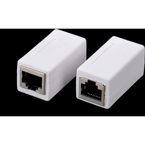 Connecteur de câble réseau RJ45 blindé, double connecteur, connecteur droit, extension de module