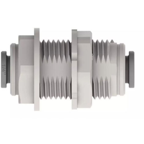Connecteur de cloison rigide Push-Fit en acétal gris pour tuyau 5/16" (8 mm)