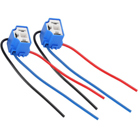 Connecteur de faisceau de câbles coudé de phare, prise femelle en céramique H4 avec câble 1mm 1224V, 2 pièces