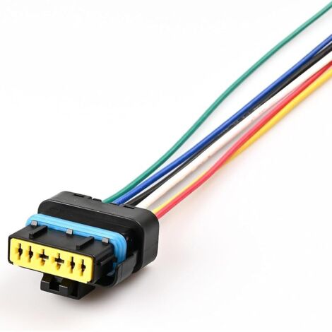 Connecteur de Faisceau de Câbles de Feu Arrière, 28cm Prise Femelle de Connecteur de Faisceau à 6 broches, Câble de Connecteur Filaire Compatible avec Clio MK3, Clio 3 Phase 1/2, Nissan Micra K12