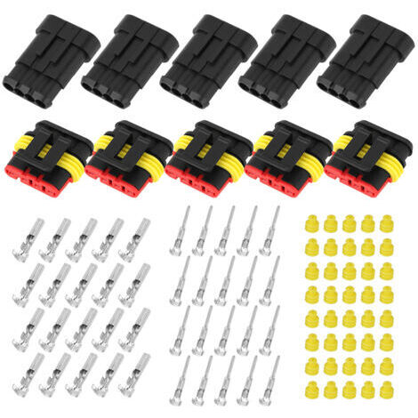 Connecteur de fil électrique étanche à 4 broches, 5 Kits, prise pour voiture et Automobile