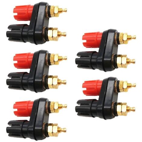 Connecteur de fil rouge et noir, borne de raccordement électrique, prise banane pour haut-parleur audio - 1 lot de 5