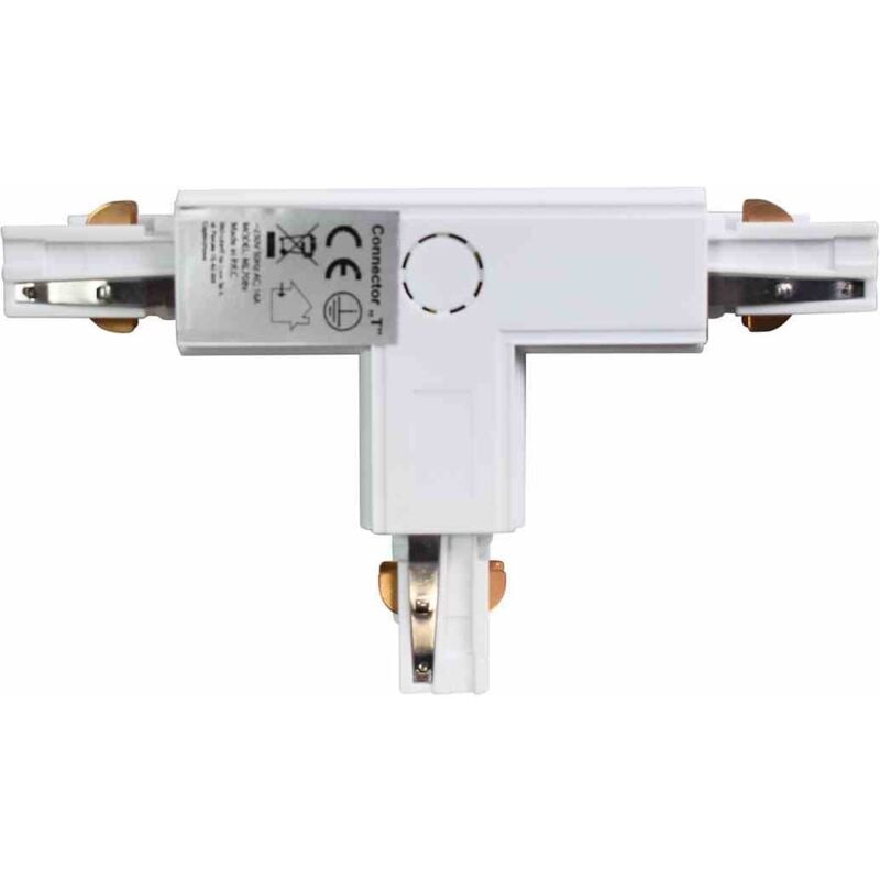 Connecteur de lampe pour rail d'éclairage blanc à 3 circuits Type : T DL