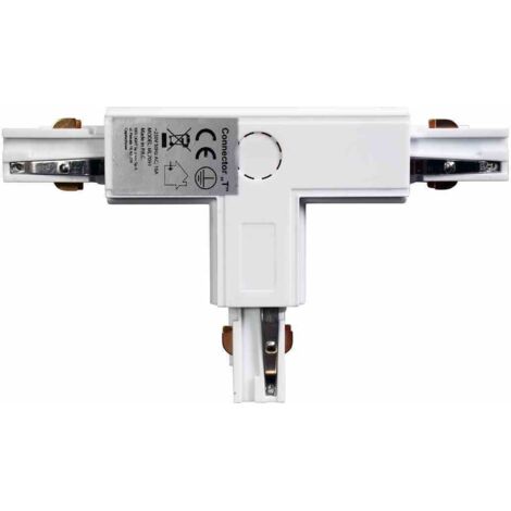 Connecteur de lampe pour rail d'éclairage blanc à 3 circuits Type : T DR