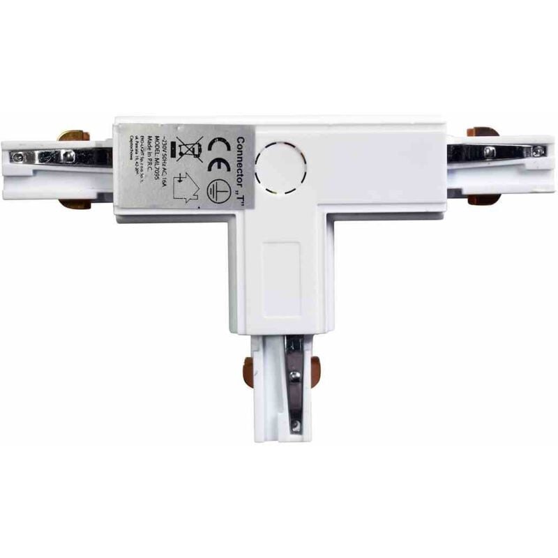 Connecteur de lampe pour rail d'éclairage blanc à 3 circuits Type : T UR