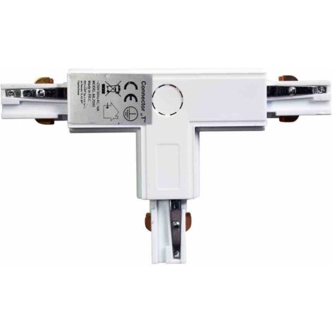 Connecteur de lampe pour rail d'éclairage blanc à 3 circuits Type : T UR