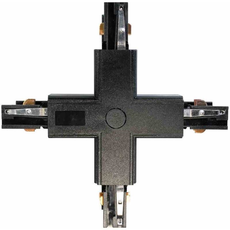 Connecteur de lampe pour rail d'éclairage noir à 3 circuits Type : +