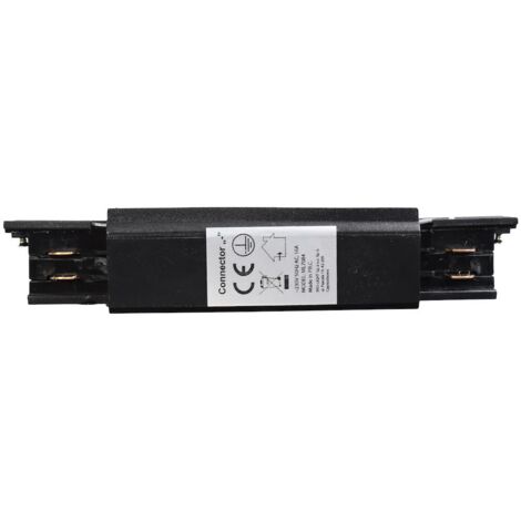 CONNECTEUR DE LAMPE POUR RAIL D'ÉCLAIRAGE NOIR À 3 CIRCUITS TYPE : DROIT