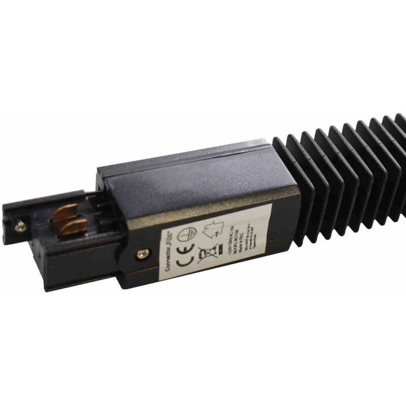 Connecteur de lampe pour rail d'éclairage noir à 3 circuits Type : Flexi
