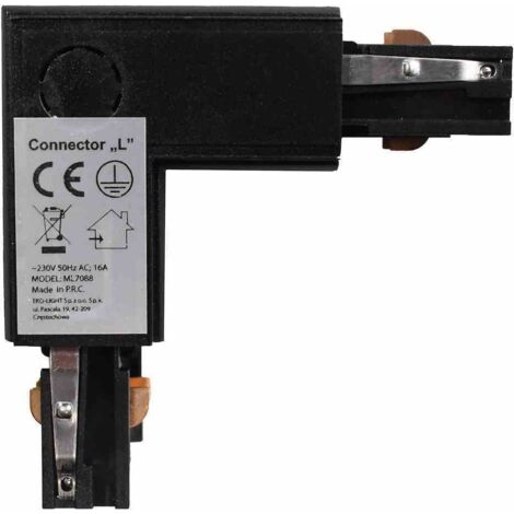 Connecteur de lampe pour rail d'éclairage noir à 3 circuits Type : LU