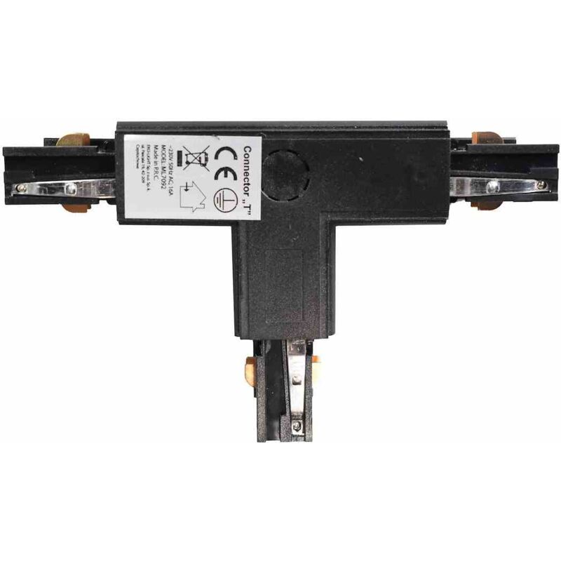 Connecteur de lampe pour rail d'éclairage noir à 3 circuits Type : T DR