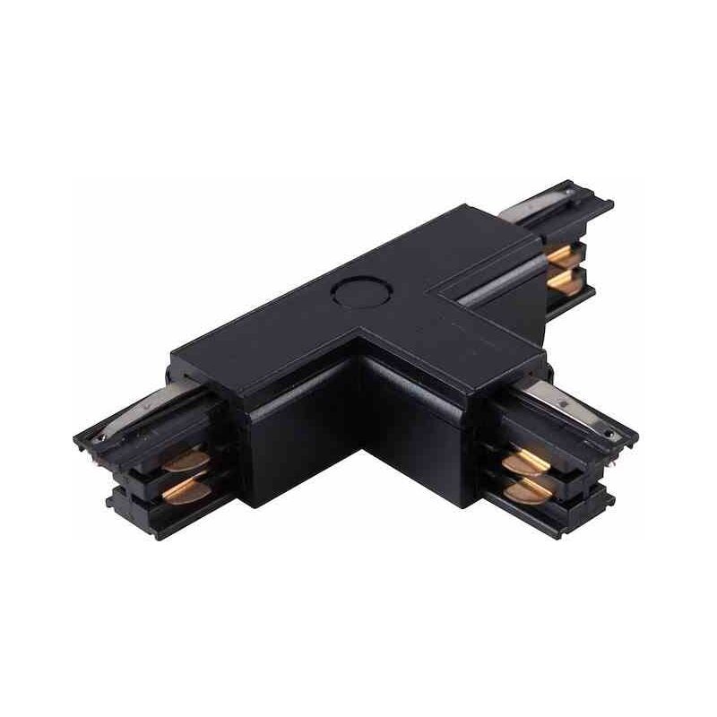 Connecteur de lampe pour rail d'éclairage noir à 3 circuits Type : T UL