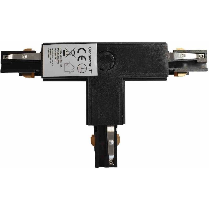 Connecteur de lampe pour rail d'éclairage noir à 3 circuits Type : T UR