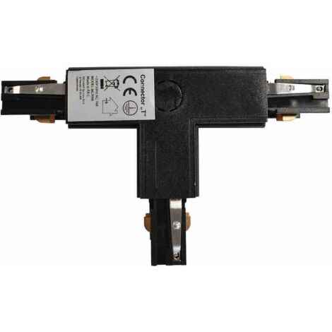 Connecteur de lampe pour rail d'éclairage noir à 3 circuits Type : T UR