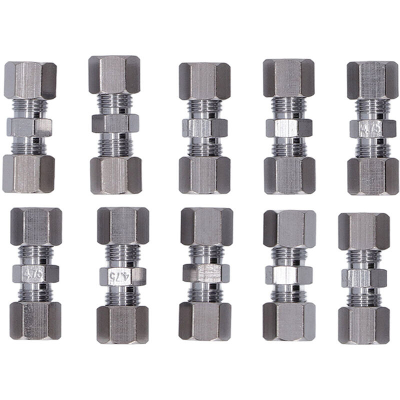 Eosnow - Connecteur de ligne de frein en cuivre chromé, raccord de tuyau de frein pour Tube de 4.75mm de diamètre, 10 pièces