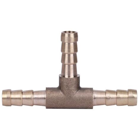Connecteur de menuisier de tuyau de carburant à 3 voies, pièce en T en laiton, 6mm pour tuyau de gaz, d'huile et d'air comprimé