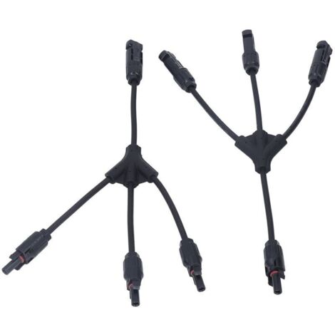 Connecteur de panneau solaire à une paire 3 à 1 Y branche 1000V DC adaptateur de panneau photovoltaque pour le camping en plein air A