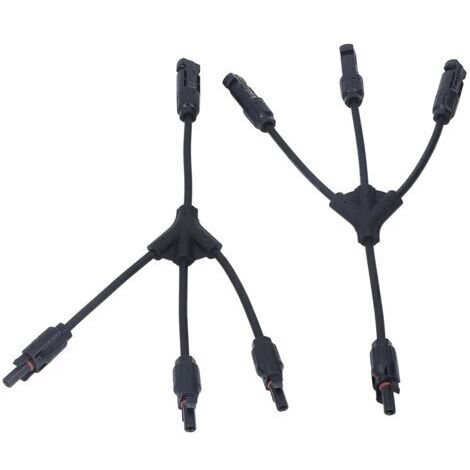Connecteur de panneau solaire à une paire 3 à 1 Y branche 1000V DC adaptateur de panneau photovoltaque pour le camping en plein air A