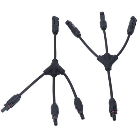Connecteur de panneau solaire à une paire 3 à 1 Y branche 1000V DC adaptateur de panneau photovoltaque pour le camping en plein air A