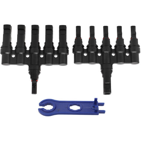 Connecteur de Panneau Solaire en T, Câble de Dérivation et Raccord Parallèle avec Clé, 1 vers 5