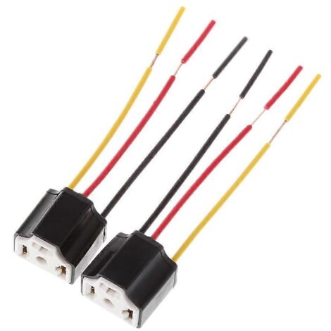 Connecteur de phare H4/9003 en céramique avec fil de cuivre, adaptateur de prise, fusible, ampoule automobile