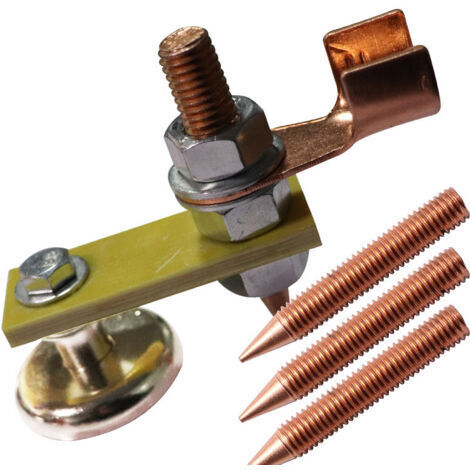 Connecteur de pince de terre magnétique forte avec goujon de tige conductrice pour Machine à souder