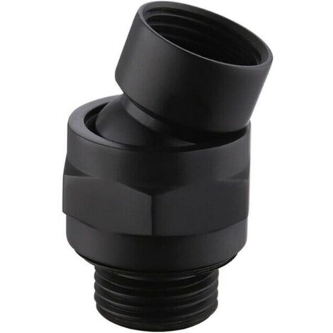 Connecteur de pommeau de Douche à Grand débit d'eau - Bras dextension réglable - Joint à rotule - Adaptateur Universel en Laiton - pour Salle de Bain - Noir