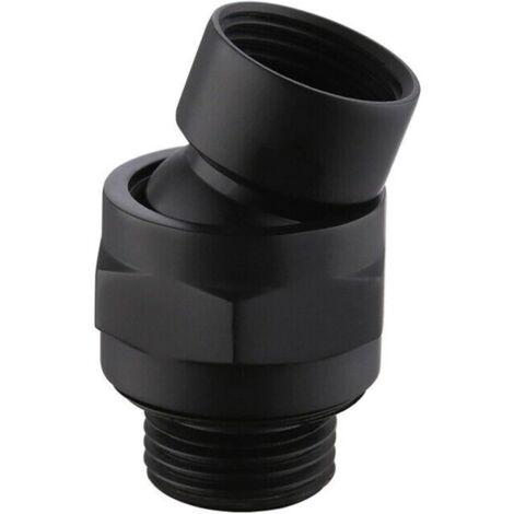 Connecteur de pommeau de Douche à Grand débit d'eau - Bras dextension réglable - Joint à rotule - Adaptateur Universel en Laiton - pour Salle de Bain - Noir