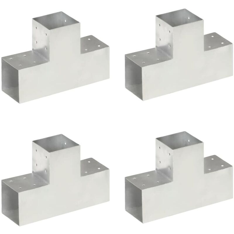 Connecteurs de poteau 4pcs Forme en t Métal galvanisé 101x101mm - Vidaxl