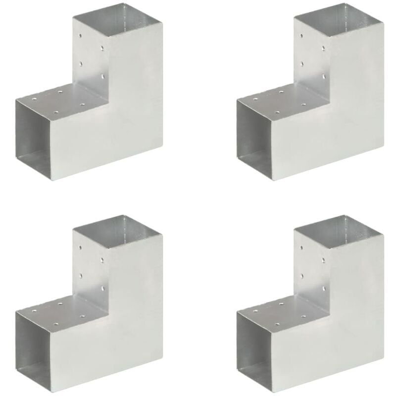 Vidaxl - Connecteurs de poteau 4 pcs Forme en l Métal galvanisé 91x91 mm