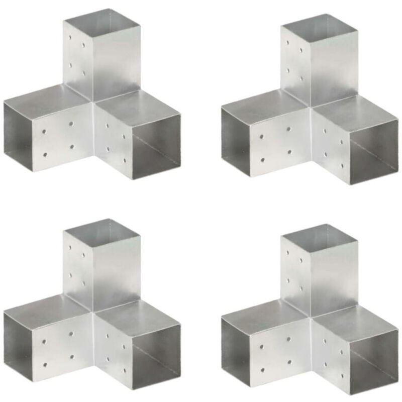 Connecteurs de poteau 4 pcs Forme en Y Métal galvanisé 81x81 mm vidaXL