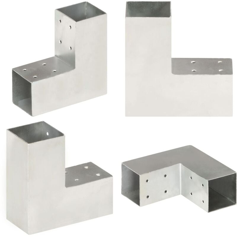 Vidaxl - Connecteur de poteau Forme en l Métal galvanisé 71x71 mm - connecteur de poteau - connecteurs de poteau - Home & Living - Argent