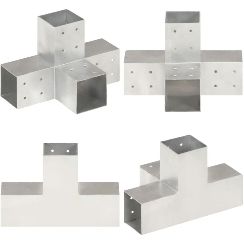 Vidaxl - Connecteur de poteau Forme en x Métal galvanisé 81x81 mm - connecteur de poteau - connecteurs de poteau - Home & Living - Argent