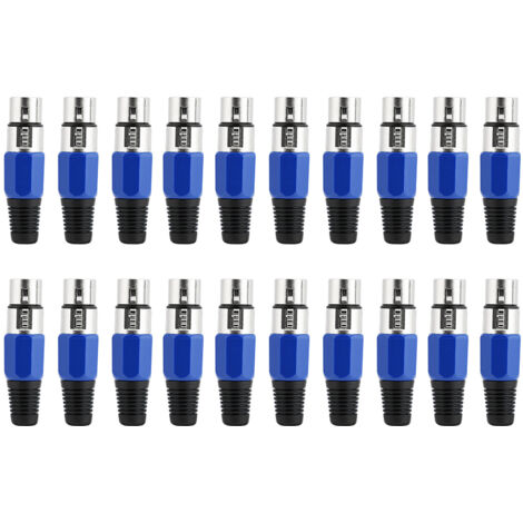 Connecteur de prise Audio XLR femelle à 3 broches, 20 pièces, pour Studio de scène KTV