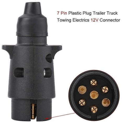 Connecteur de prise de remorque 12V 7 broches en plastique, adaptateur de câblage pour caravane, attelage de remorquage.