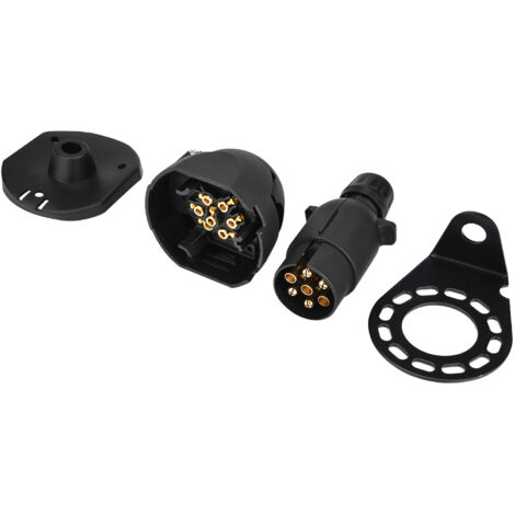 Connecteur de Prise Remorque 12N 7 Broches avec Support pour Attelage Caravane