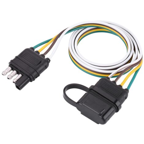 Connecteur de Prise Remorque Plat 4 Broches 6-24V pour Attelage Caravane et Barre de Remorquage