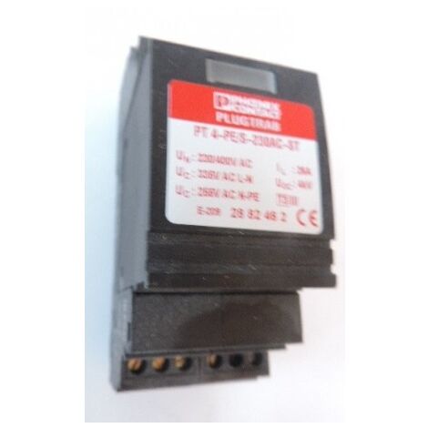 Connecteur de protection antisurtension pour parafoudre tétrapolaire type 3 PT 4-PE/S-230AC-ST PHOENIX 2882462