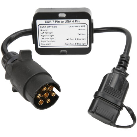 Connecteur de remorque européen 7 broches vers américain 4, convertisseur de Circuit de feu arrière pour caravane bateau