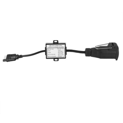 Connecteur de remorque US 4 broches, prise plate vers EU 13 broches, convertisseur de cablage de Circuit d'éclairage de remorque Portable