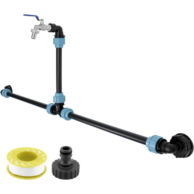 Rqiurpn - Connecteur de réservoir ibc, Kits de Connexion ibc, pour 2 réservoirs ibc côte à côte, Robinet en laiton,Robinet col de Cygne 3/4',