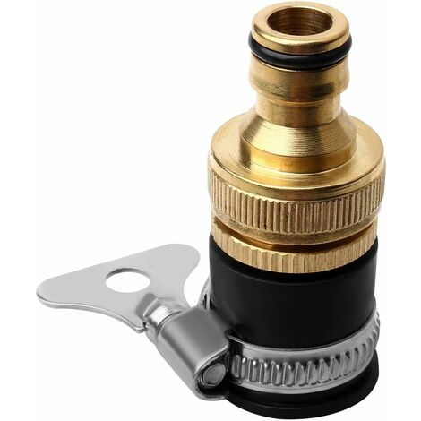 Connecteur de Robinet Rond, Connecteurs de Tuyau en Laiton d'un Diamètre 1/2'' à 3/4'' Adaptateur Universel pour Robinet Tuyau D'Arrosage