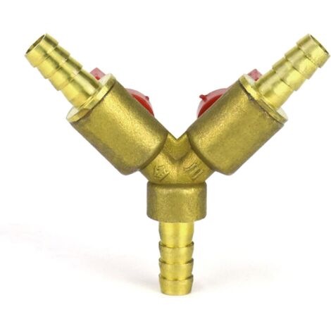 Connecteur de Tuyau 3 Voies séparateur, Alliage de Laiton et de Zinc, 12 mm Valve à Bille pour Eau, Huile et gaz pour arrosage de Jardin(1 pièce)