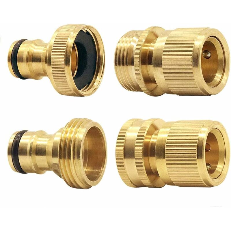 Connecteur de tuyau d'arrosage, filetage mâle et femelle en laiton 3/4' tuyau d'arrosage mâle en cuivre et connecteur de robinet 3/4' bsp Fei Yu