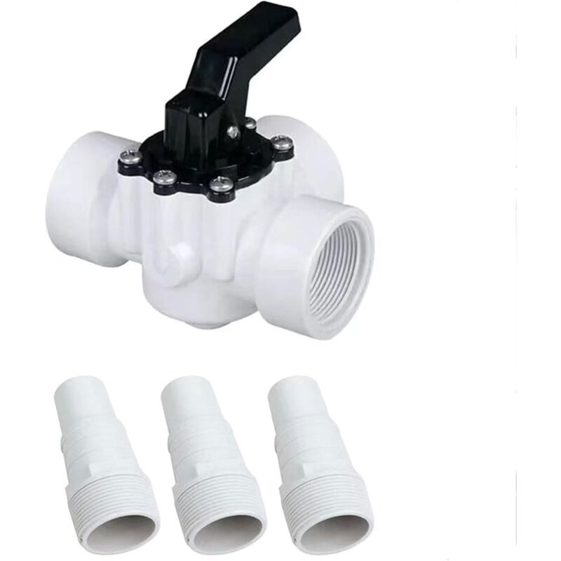 Connecteur de tuyau de pompe de piscine à 3 voies - Vannes de séparation - Pièce de gestion de piscine - Vannes de rechange pour tuyau d'aspiration